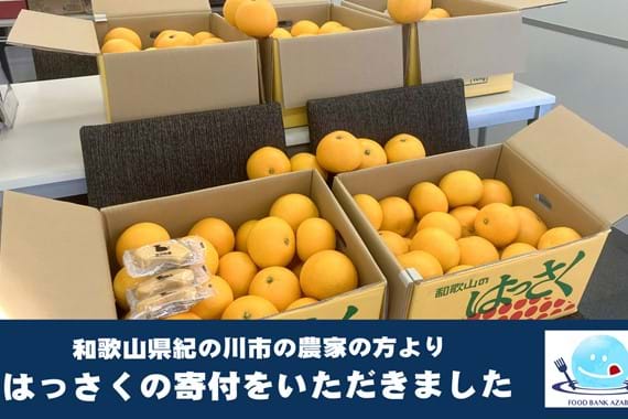 和歌山県のフルーツ農家の方より、大量のはっさくをご寄付いただきました